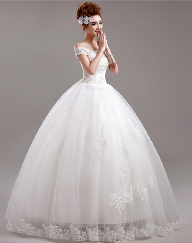 WD3020 off the shoulder bridal dress